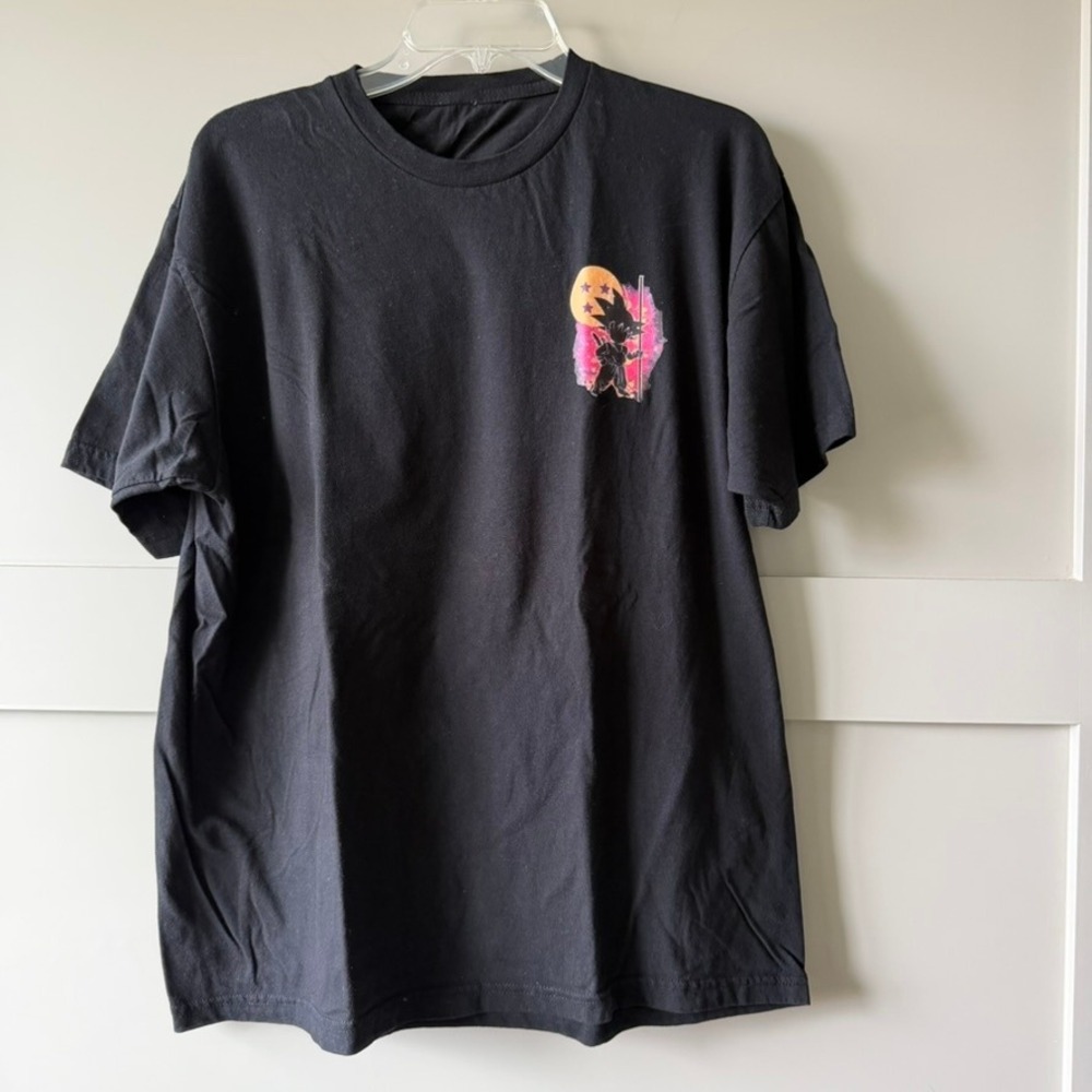 Dragon Ball Z Goku Graphic T-Shirt Mens Large Black Anime Short Sleeve Tee